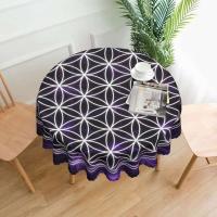 Mantel circular mandala, flor de loto de la vida, impermeable, resistente al aceite, 60 pulgadas, forma geométrica sagrada - details 186