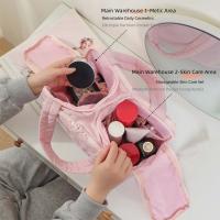 Nueva bolsa de aseo de viaje con asa, bolsa de maquillaje ligera y esponjosa, bolsa de almacenamiento de gran capacidad dividida para exteriores - details 2