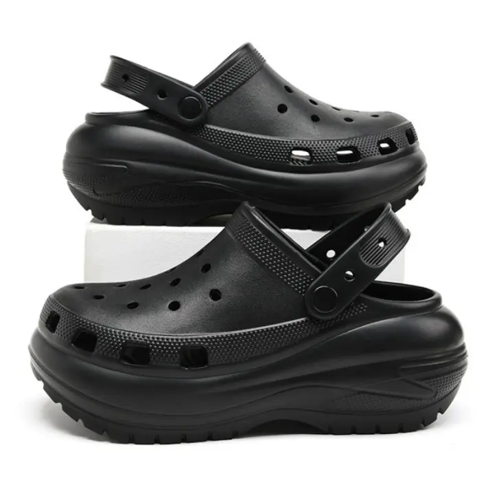 Zueco Mega Crush Clásico Verde - Sandalias Negras para Mujer - Suela Crush Extra Gruesa - 1