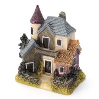 Casa de Resina Miniatura 2 Piezas Jardín de Hada Paisaje Micro Decoración de Jardín Casa Tema Random Color - details 2