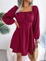Elegante Vestido de Manga Larga con Volantes para Mujer Estilo Retro Suelto A Línea - details 8
