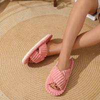 Zapatillas cruzadas de algodón, zapatillas de algodón afelpado respetuosas con la piel para el hogar de las mujeres - details 14
