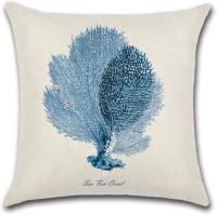 Fundas de Poliéster para Almohada 45 x 45cm Fundas de Cojines Decorativos para Sofá Cama Juego de 4 Estrella de mar/Coral Cierre de FLAP Lavado en Máquina - details 1