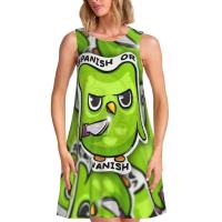 Vestido Duo de búho sin mangas informal para mujer, divertido pájaro verde, viajes personalizados, D-Duogos - details 48