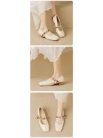 Zapatos Mary Jane de punta cuadrada para mujer, estilo francés con falda, tacón bajo, talla grande, 2025 - details 2