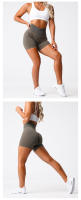 Pantalones Cortos de Spandex sin Costuras Ropa Deportiva de Ajuste Suave para Fitness y Yoga - details 3