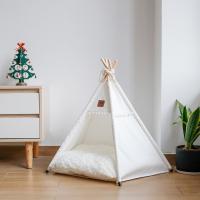 Caseta para mascotas con cojín grueso, tienda de campaña tipo tipi para gatos, lavable, cojín grueso, cama para perros, colchón suave, tienda de campaña plegable para mascotas, uso en interiores. - details 5