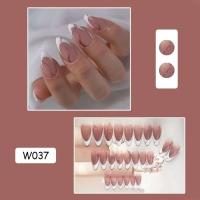 Uñas postizas de almendra desmontables francesas, diseño Purprina DIY, 24 piezas - details 8