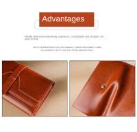 Cartera larga de cuero para mujer Anti-robo RFID, hecha de cuero genuino con lining de microfibra - details 3