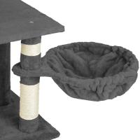 Tectake rascador gris para gatos, árbol rascador para gatos, parque de juegos para gatos con columnas de sisal, juguete para gatos para el hogar - details 3