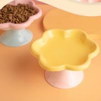 Cuenco de cerámica antivuelco para gatos, cuenco antideslizante antivómitos para mascotas, cuenco de pie alto, bonito con diseño de flores, alimentador para beber y comer para mascotas - details 6