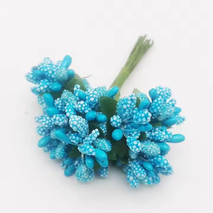 Corona de tallo de alambre, caja de matrimonio, álbum de recortes, bricolaje, bayas, estambre, flor Artificial, decoración del hogar, flor falsa - 1