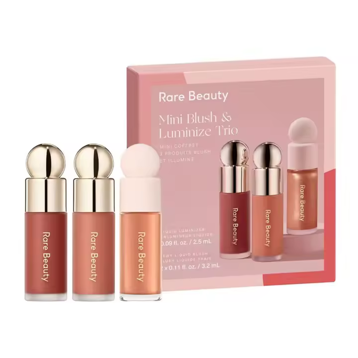 Rare Beauty Edición limitada Mini Blush & Luminize Trio Beloved Virtue Enliven - Nuevo en caja - 1