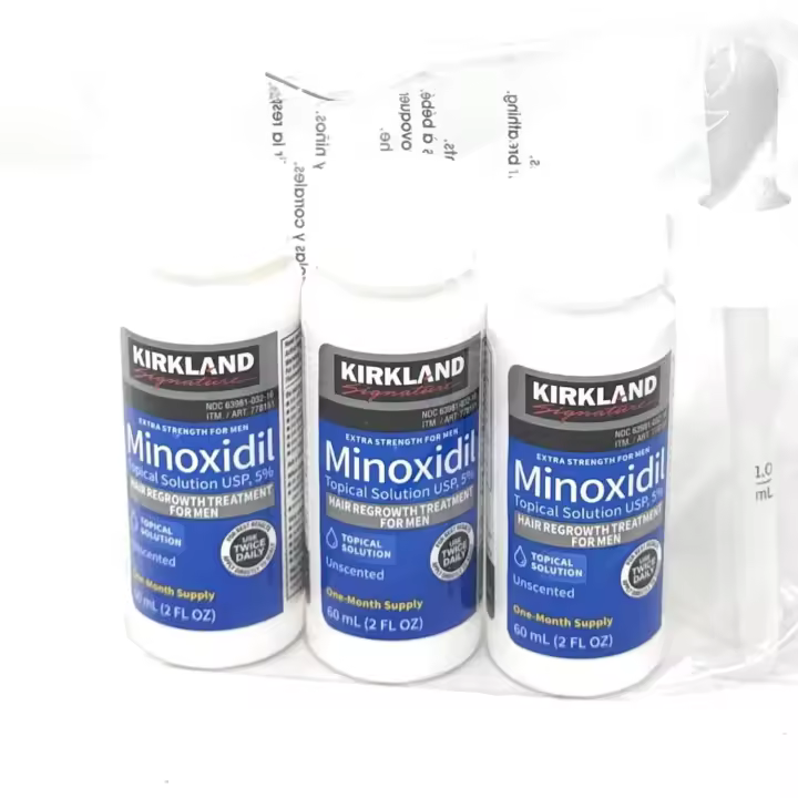 Minoxidil-5% Extra Strength Hair Regrowth para hombres, 3 unidades, botellas de 2 onzas - 1