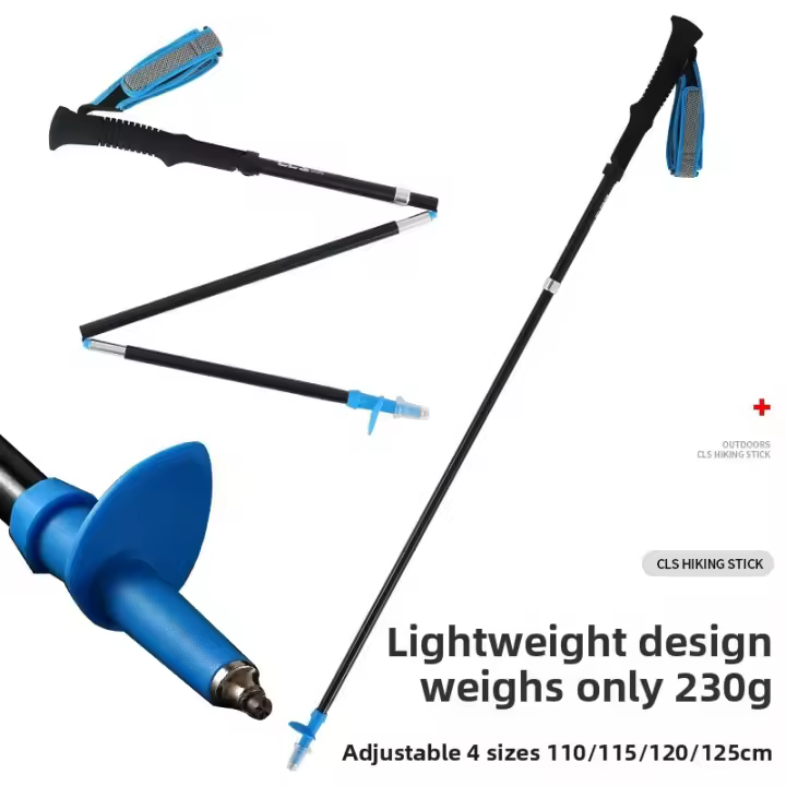 Bastones de Senderismo Plegables de Aluminio 7075 Ultraligero Diseño Profesional Premium para Correr en Camino y Trekking Ajustables y Antideslizantes Para Todas las Edades - 1