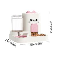 Máquina de alimentación de comida para gatos 2 en 1, dispensador de agua para mascotas con separación en seco y húmedo a prueba de fugas, desmontable con fuente de agua - details 0