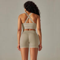 Conjunto de yoga para mujer, leggings y top de cintura alta, chándal sin costuras, tres conjuntos de entrenamiento para ropa de gimnasio - details 15
