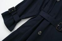 TRAFZA-Chaqueta larga de temperamento Retro para mujer, cortavientos elegante con cinturón, abrigo suelto de doble botonadura, moda de otoño - details 6