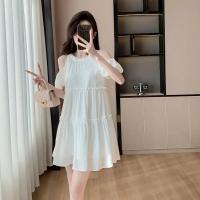 Vestido de primer amor francés con temperamento, Falda corta holgada de Súper Hada con diseño suave y hombros descubiertos - details 2