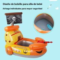 Barco Pirata Para Niños Anillo De Natación Asiento De Avión Con Pistola De Agua Piscina Agua Flotante Juguetes Montar Bote Inflable - details 6