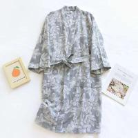 2025 kimono japonés, nuevo 100% algodón holgado estilo kimono con cordones albornoz, vestido de sudoración, pijamas, pijamas de mujer - details 6
