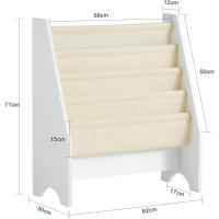 Librería Infantil de 4 Estanterías Estantería Estándar para Niños Blanco/Beige H71cm FRG225-W - details 4