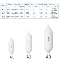 Guardabarros para barcos, paquete de 4 parachoques acanalados con ojos gemelos para acoplamiento, viene con cuerdas y bomba para inflar, modelo de un solo color - details 3