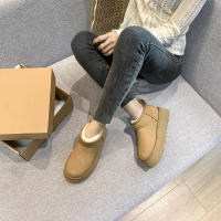 Botas de nieve antideslizantes para Mujer, botines cortos de lana de oveja, cálidos y gruesos, 2023 - details 8