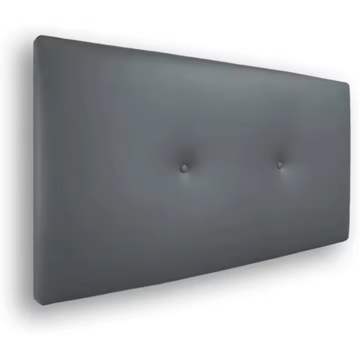 Silcar Home - Cabecero Silvi Tapizado, Estructura Madera, Hilera Botones Estilo Moderno - Fácil Instalación, Acolchado Confort - 90 cm, Polipiel Gris - 1