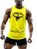 Camisetas sin mangas para hombre fuerte a la moda, chaleco de gimnasio sin mangas con estampado 3D, ropa informal suelta, camisetas deportivas transpirables para exteriores - details 5