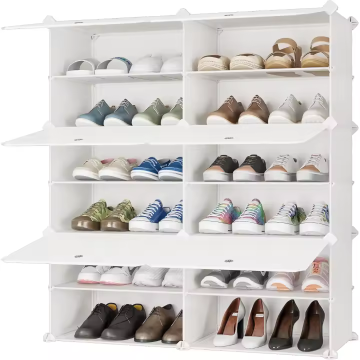Estantería de Zapatos DIY Ecológica Limpieza Fácil, Material Ecológico, 3 x 8, Estante de Almacenamiento - 1