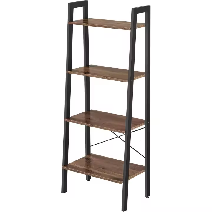 Niveles, para Salón, Dormitorio, Cocina, Oficina en Casa, Estilo Industrial, Marco de Acero, Marrón - 1