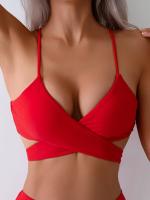 Bikinis de Cintura Alta 2025 Traje de Baño Cruzado con Tiras para Mujer - details 4