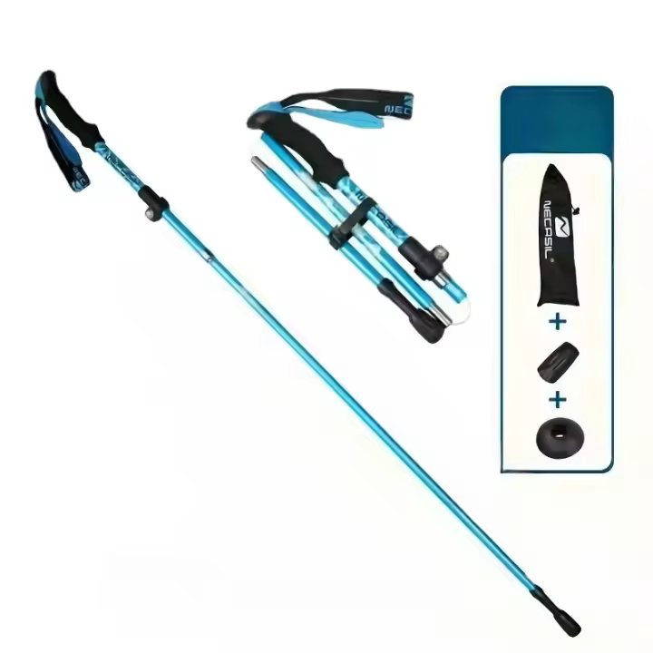Bastón De Senderismo Plegable De Cinco Secciones, Aleación De Aluminio, Portátil Y Telescópico, Disponible En Cinco Colores - 1