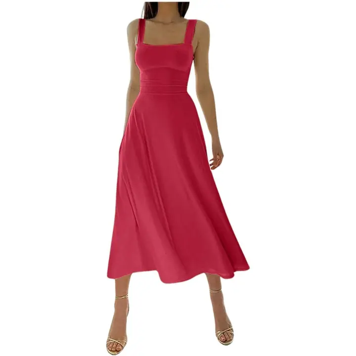 Verde Novedad para 2025 Vestido Maxi de Verano para Mujer Sin Mangas - 1