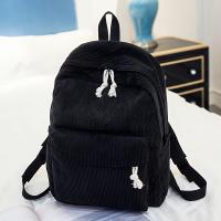 Mochila Casual de Pana para Mujer - Correas Ajustables, Cierre Antirrobo, Color Sólido, Gran Capacidad, Bandolera Cómoda - details 6