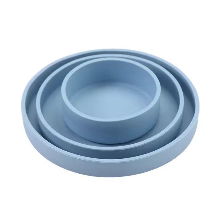 Juego de platos de cena de estilo nórdico para hornear, sartenes redondas de silicona para Pizza, bandeja antiadherente, platos de alimentación al aire libre, 3 uds. - 1