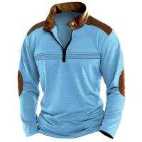 2025 Camisa a cuadros para hombre, polo deportivo de manga larga con cremallera - details 1