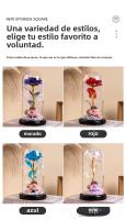Lámpara Decorativa de Vidrio con Rosa Eterna Diseño Boho Chic para Dormitorio/Sala de Estar - details 7