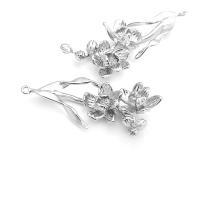 4 Uds. Colgantes de flores de latón de Color platino, suministros para hacer joyas de alta calidad, collar, pendientes, accesorios para mujer - details 29