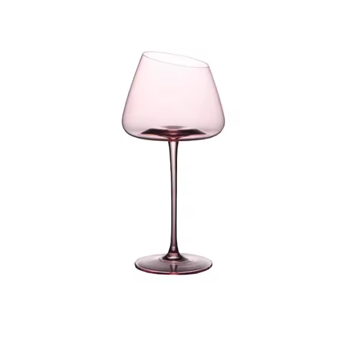 Juego de vasos rosas franceses, copa de cristal con boca incisa, fondo cóncavo, copa de vino y champán, color azul - 1