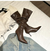 Nuevas botas de tacón fino para hombre pequeño pero botas de moda hasta la rodilla botas de mujer - details 33