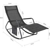 Tumbona, Mecedora con Bolsillo Lateral, Estructura de Hierro, Malla Transpirable Teslin, cómodo, soporta hasta 150 kg ES - details 3