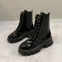 Nuevas botas cortas negras de moda geniales de moda botas de mujer de tacón grueso de suela gruesa - details 34