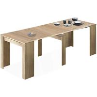 Consola, Mesa Extensible, Mesa para Salón, recibidor o Cocina, Acabado en Roble Canadiense, Medidas: 50-235 cm (Largo) x 90 cm (Ancho) x 78 cm (Alto) - details 0