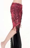 Nuevo pañuelo con nalgas elásticas, borlas largas, lentejuelas triangulares, cinturón de escenario de tercer nivel para danza del vientre, accesorios para chal, - details 14