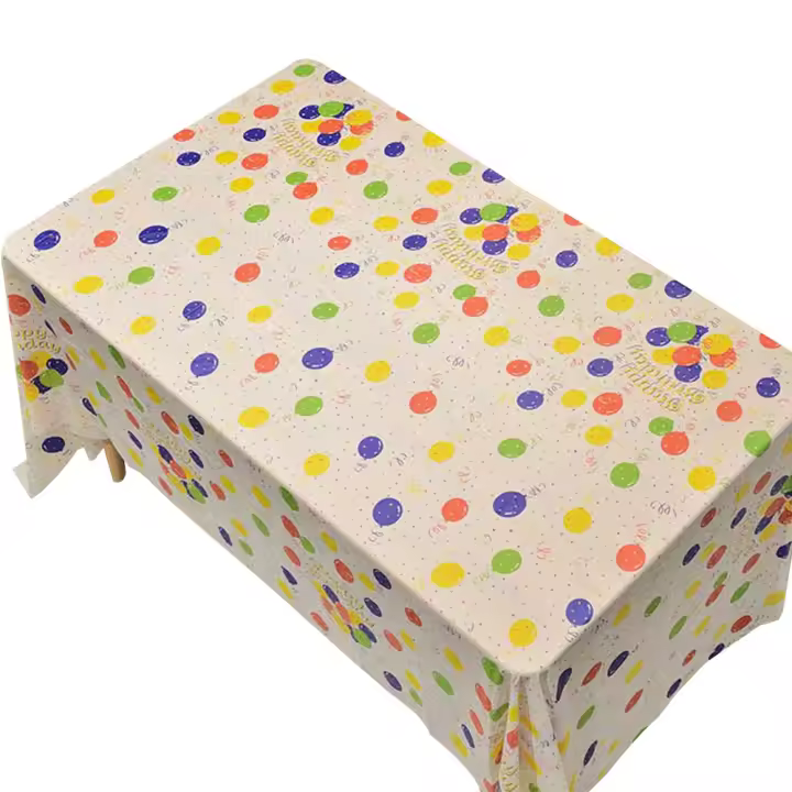 Manteles desechables de plástico para mesa, manteles de feliz cumpleaños, arcoíris, 137x274cm, paquete de 3 - 1
