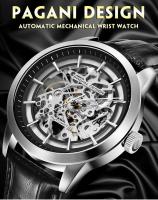 Reloj de Lujo de Negocios PAGANI DIZAINE Reloj Mecánico Automático Diseño de Esqueleto de Cuero - details 0