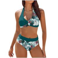 Bikini con estampado floral para mujer, traje de baño de dos piezas, de cintura alta, para adolescentes - details 7