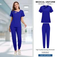 Ropa de trabajo de belleza para mujer, uniforme de enfermeras médicas, conjunto de bata quirúrgica, pantalones superiores de Spa, ropa de cuidador clínico, uniformes de enfermería, traje para correr - details 16